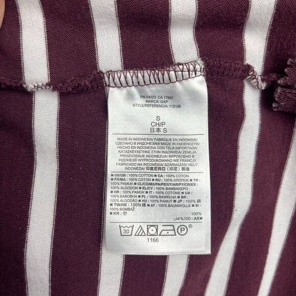 Gap Burgundy Striped Breton Side-Zip Top - Picture 8 of 8
